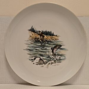 Vintage 1959 Hand Colored and Signed Flyfishing Plate